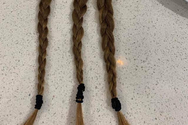 The hair was donated to the Princess Trust
