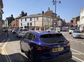 Coun Lockwood supplied this photo of traffic delays in Horncastle.
