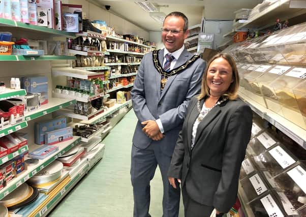 The Louth branch of Spill The Beans received a visit from the Mayor and Mayoress on Friday.