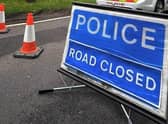 Road closed due to a collision.