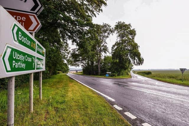 The junction on the A16 at Calceby, where the collision took place. EMN-201006-155024001