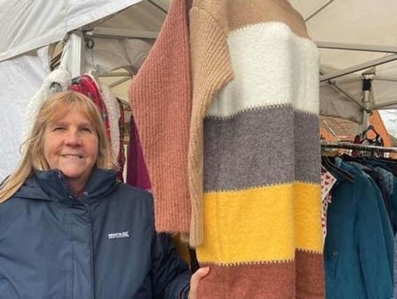 Alice Mitchell at her market stall in Spilsby.