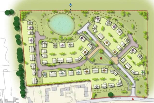 A plan showing the housing