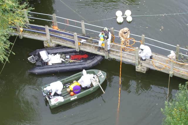 Divers were tasked with removing the mustard gas cannisters from Stixwould Lake.