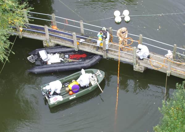 Divers were tasked with removing the mustard gas cannisters from Stixwould Lake.