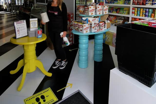 Eva Szegner of SugarSweet in Lumley Road - ready to welcome customers.
--