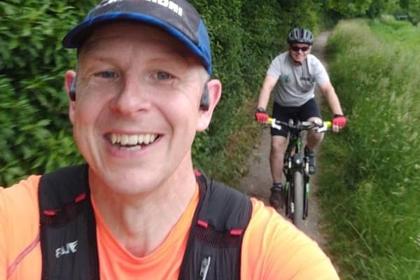 Nigel Johnson on his TriJOGLE with support Dean Marratty. EMN-200622-194156001