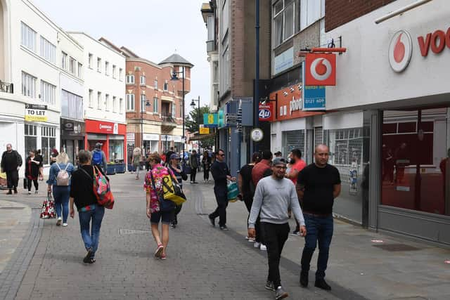 Shoppers in the town centre