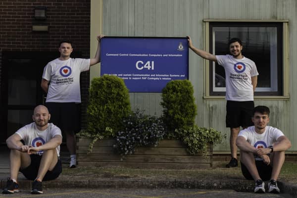 The fundraisers from RAF Coningsby's C4i Squadron.