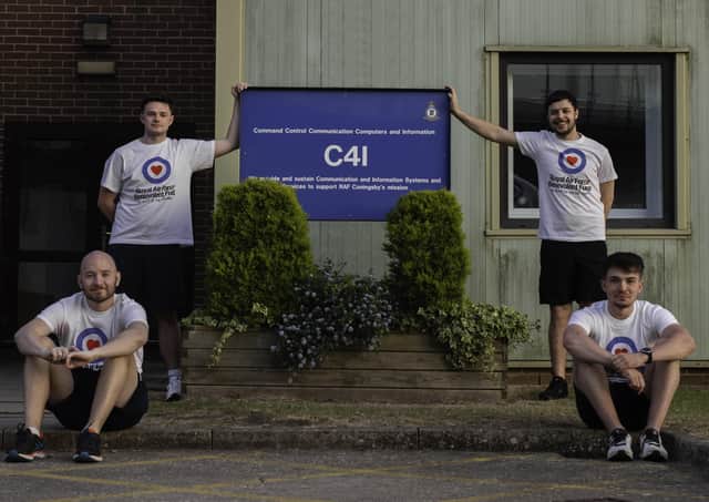 The fundraisers from RAF Coningsby's C4i Squadron.