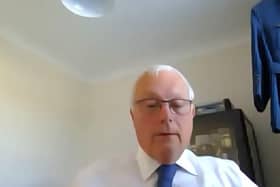 Paul Skinner at a previous online meeting of Boston Council's cabinet