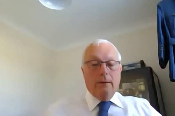 Paul Skinner at a previous online meeting of Boston Council's cabinet