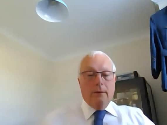 Paul Skinner at a previous online meeting of Boston Council's cabinet