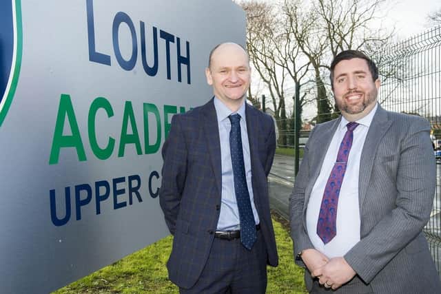 Principal of Louth Academy Phil Dickinson (right) with Martin Brown. Picture: Sean Spencer/Hull News & Pictures Ltd.