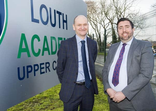 Principal of Louth Academy Phil Dickinson (right) with Martin Brown. Picture: Sean Spencer/Hull News & Pictures Ltd.