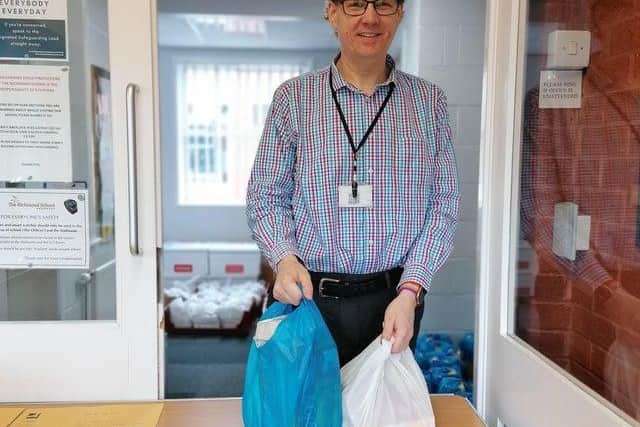 Deputy headteacher Ricky Danks has been helping with deliveries,