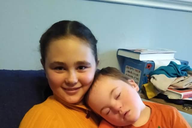 Zoe on the night of the awards with younger brother Coen - "The excitement of the night took over for Coen, obviously!" said mum Louise.