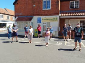 Climate change protestors turn up with their letter at MP Dr Caroline Johnson's office. EMN-200629-171303001
