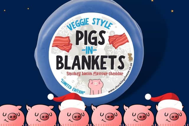 Say merry Cheesemas with this cracker of a cheddar. Pigs in Blankets from The Chuckling Cheese company is perfect for your festive cheeseboard, or great for a stocking filler.