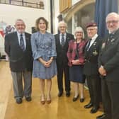 MP Victoria Atkins (second left) was a special guest at the 100th anniversary of the Spilsby and District branch of the Royal British Legion. Also pictured are (from left) Raymond Glynn-Owen (Hon Treasurer) Bill Atkin , ( Vice- Chair), Barbara Chandler (Hon Secretary), Ron Worth (President) and Denis Chandler (Chair).