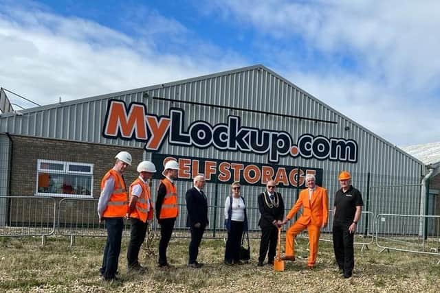A scene from the groundbreaking ceremony at MyLockup Boston.