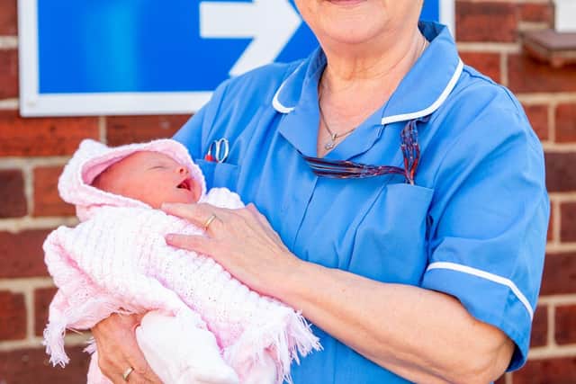 Midwife Angela Chapman with Mollie-Ann