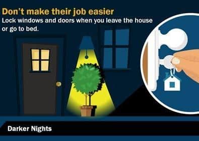 Police are offering advice to householders as nights draw in. EMN-211210-174734001