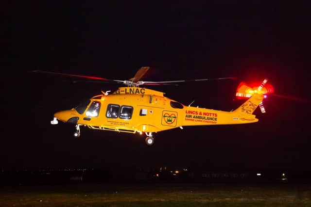 The Air Ambulance currently cannot land or take off from Pilgrim Hospital's helipad during darkness.