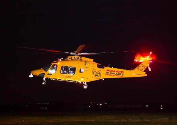 The Air Ambulance currently cannot land or take off from Pilgrim Hospital's helipad during darkness.