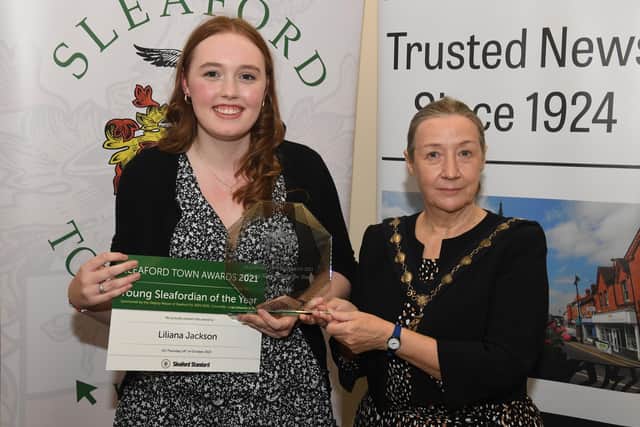 Young Sleafordian of the Year was Liliana Jackson, presented by sponsor Deputy Mayor of Sleaford, Coun Linda Edwards-Shea. EMN-211015-095343001