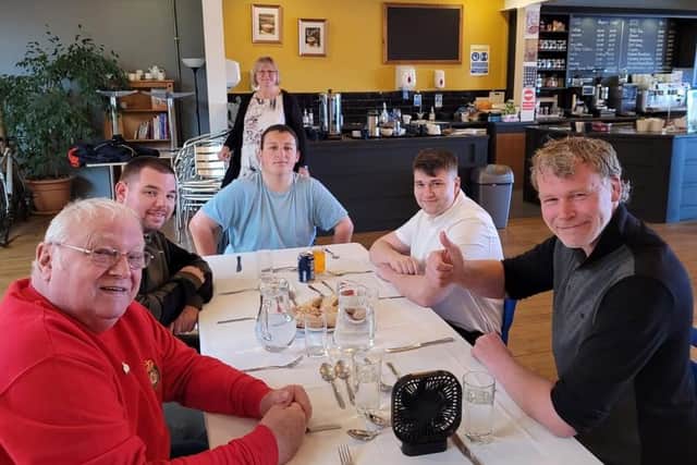 Guests gave the free community meal the thumbs up.