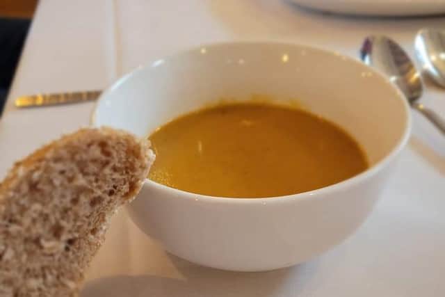 The parsnip soup was made from produce at the Storehouse Food Bank in Skegness.