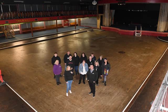 Members of Breaking Paranormal UK on the dance floor at the Gliderdrome which is believed to have been built over a medieval burying ground.