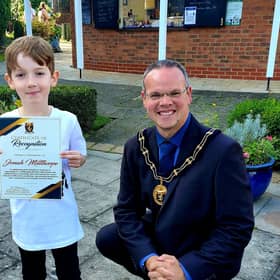 The Mayor of Louth with Jonah Millthorpe.