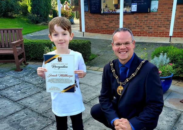 The Mayor of Louth with Jonah Millthorpe.