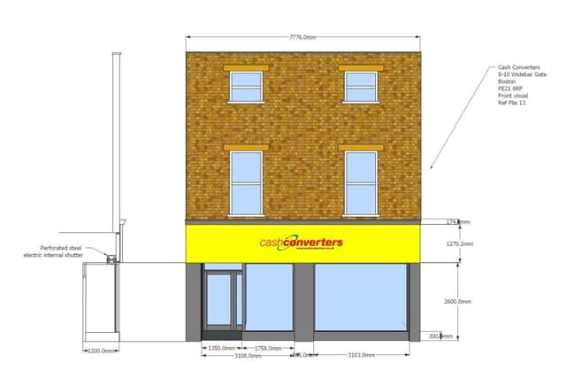 One of the documents submitted to the council, illustrating how the shop would look.
