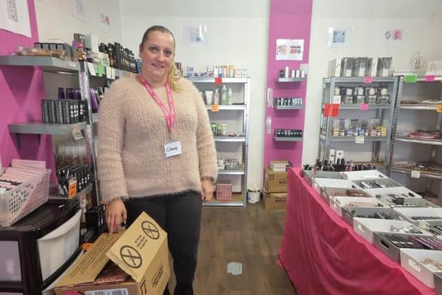 Claire Glew  opened the Skegness Market Avon shop to make it easier for customers to stock up on products.