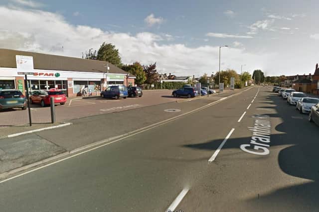 Grantham Road, near the Spar shop in Sleaford, where a female jogger flagged down a passing motorist for help when pursued by two men. Photo: Google Streetview