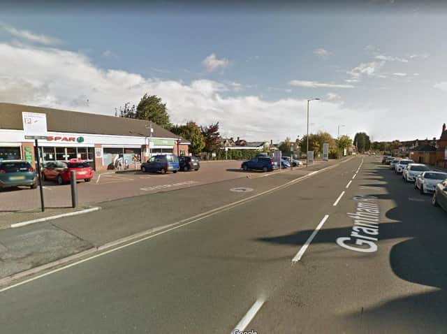 Grantham Road, near the Spar shop in Sleaford, where a female jogger flagged down a passing motorist for help when pursued by two men. Photo: Google Streetview
