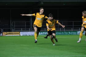 Sam Harris (left) scored at Moors. Photo: Oliver Atkin