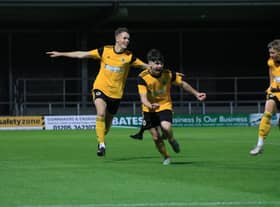 Sam Harris (left) scored at Moors. Photo: Oliver Atkin