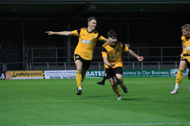 Sam Harris (left) scored at Moors. Photo: Oliver Atkin