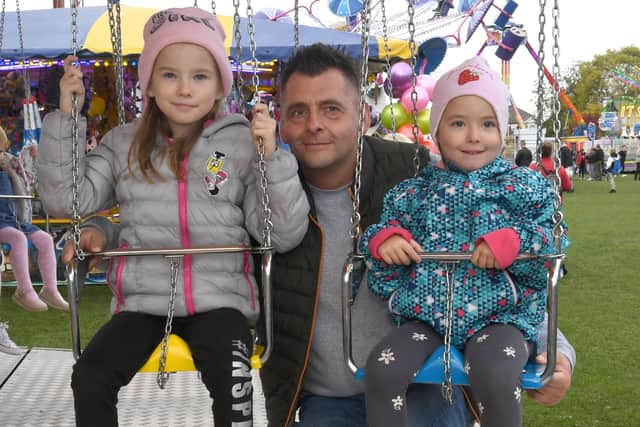 Pictured, from left, Keita Wesolowski, seven, Rafal Wesolowski, and Eli Wesolowski, three. EMN-211025-102635001