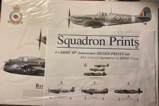 Four signed limited edition prints from BBMF 50th Anniversary have been donated to raise money for the Spilsby and district branch of the Royal British Legion.