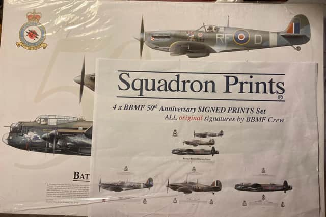 Four signed limited edition prints from BBMF 50th Anniversary have been donated to raise money for the Spilsby and district  branch of the Royal British Legion.