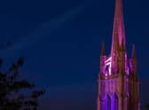 St James' Church lit up purple in previous years.