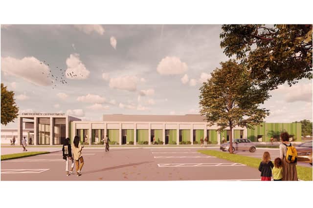 An artist's impression of the new larger emergency department at Pilgrim Hospital.
