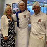 Mrs Wiggins-Davies with the Czech Embassy head chefs. EMN-211026-143744001