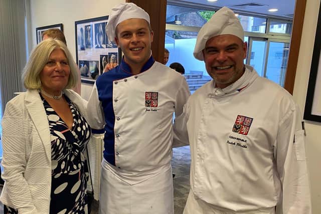 Mrs Wiggins-Davies with the Czech Embassy head chefs. EMN-211026-143744001