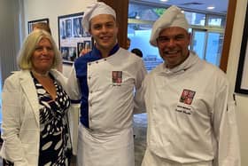 Mrs Wiggins-Davies with the Czech Embassy head chefs. EMN-211026-143744001